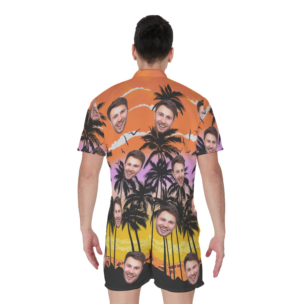 Beach Themed Custom Face Romper For Men