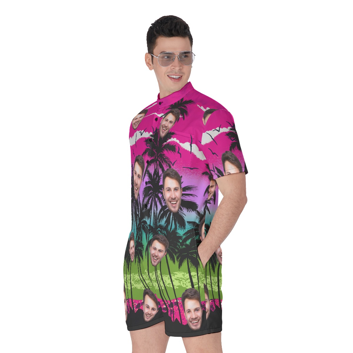 Funny Custom Men's Romper With Face