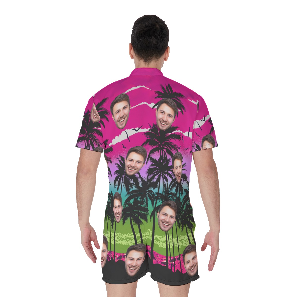 Funny Custom Men's Romper With Face