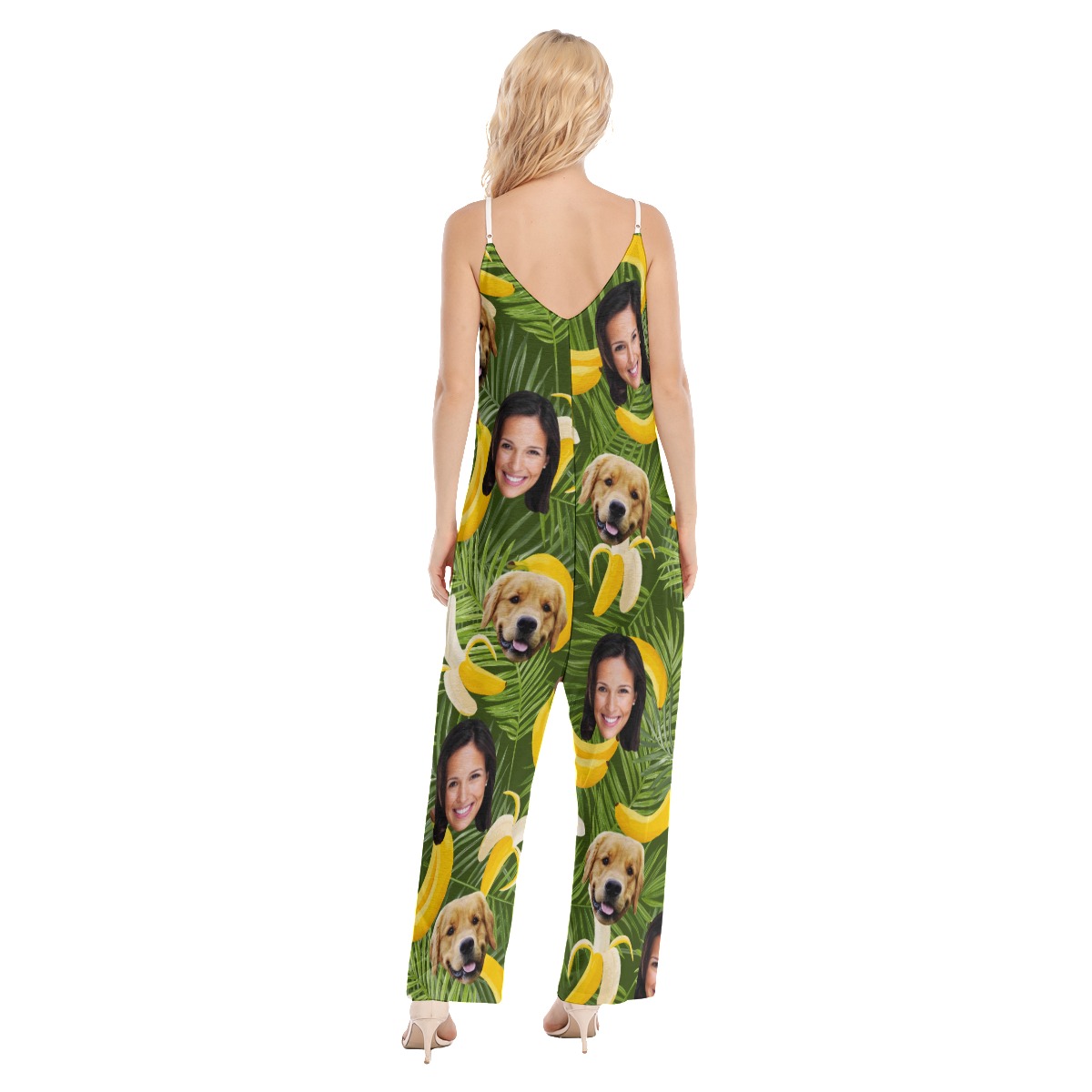 Banana Custom 2 Faces With Dog Hawaiian Jumpsuit For Women