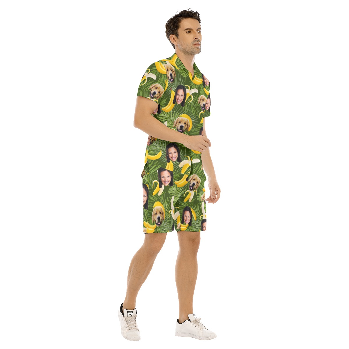 Banana Custom 2 Face Hawaiian Shirt Set For Men