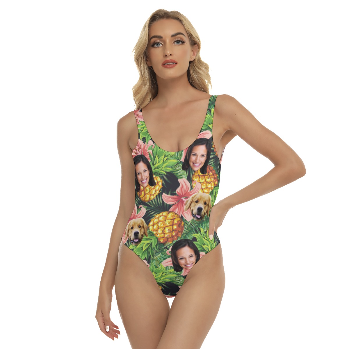 Women's Custom 2 Faces Tropical Hawaiian One Piece Swimsuit - variant image 1