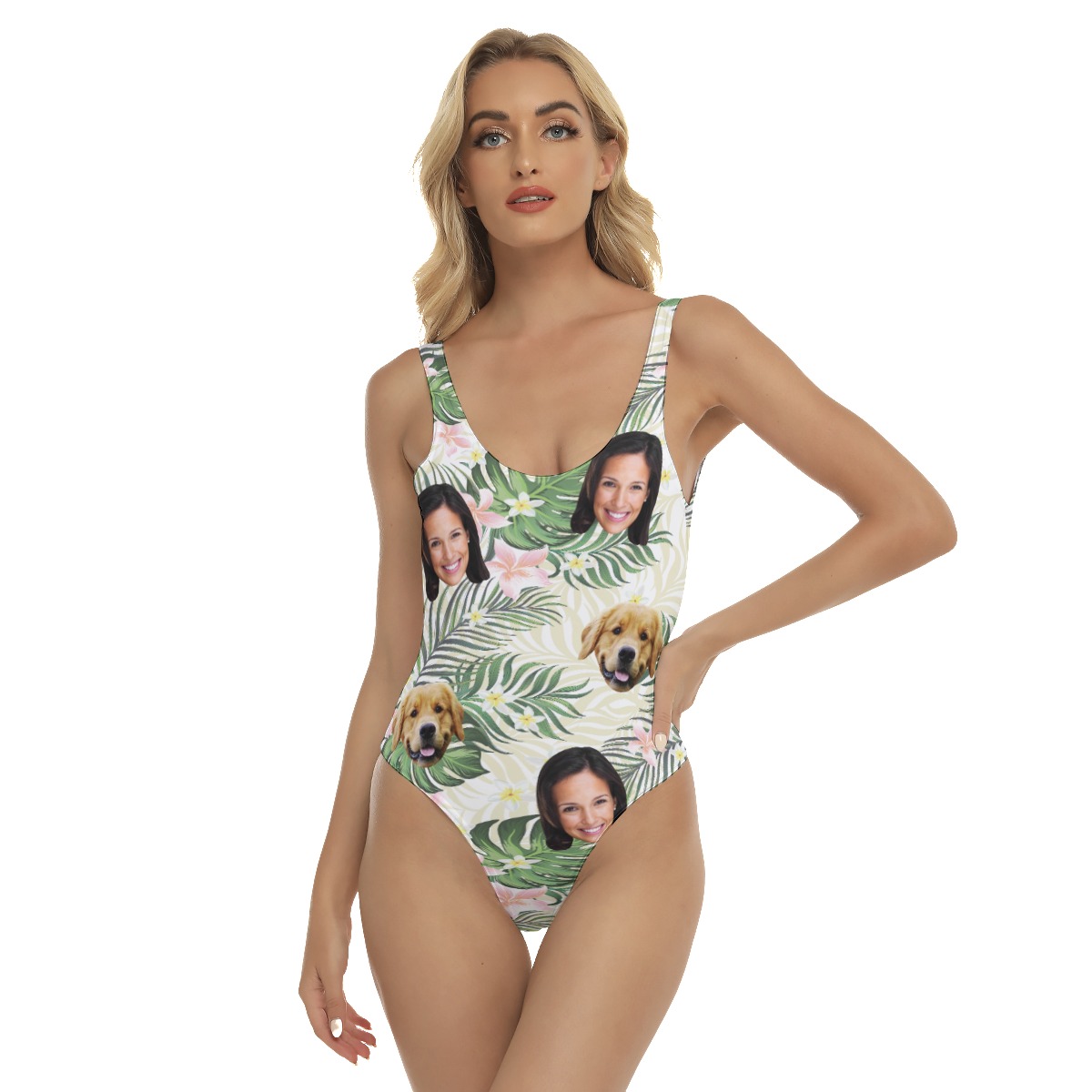 Custom 2 Faces Floral Hawaiian One Piece Swimsuit For Women - variant image 1