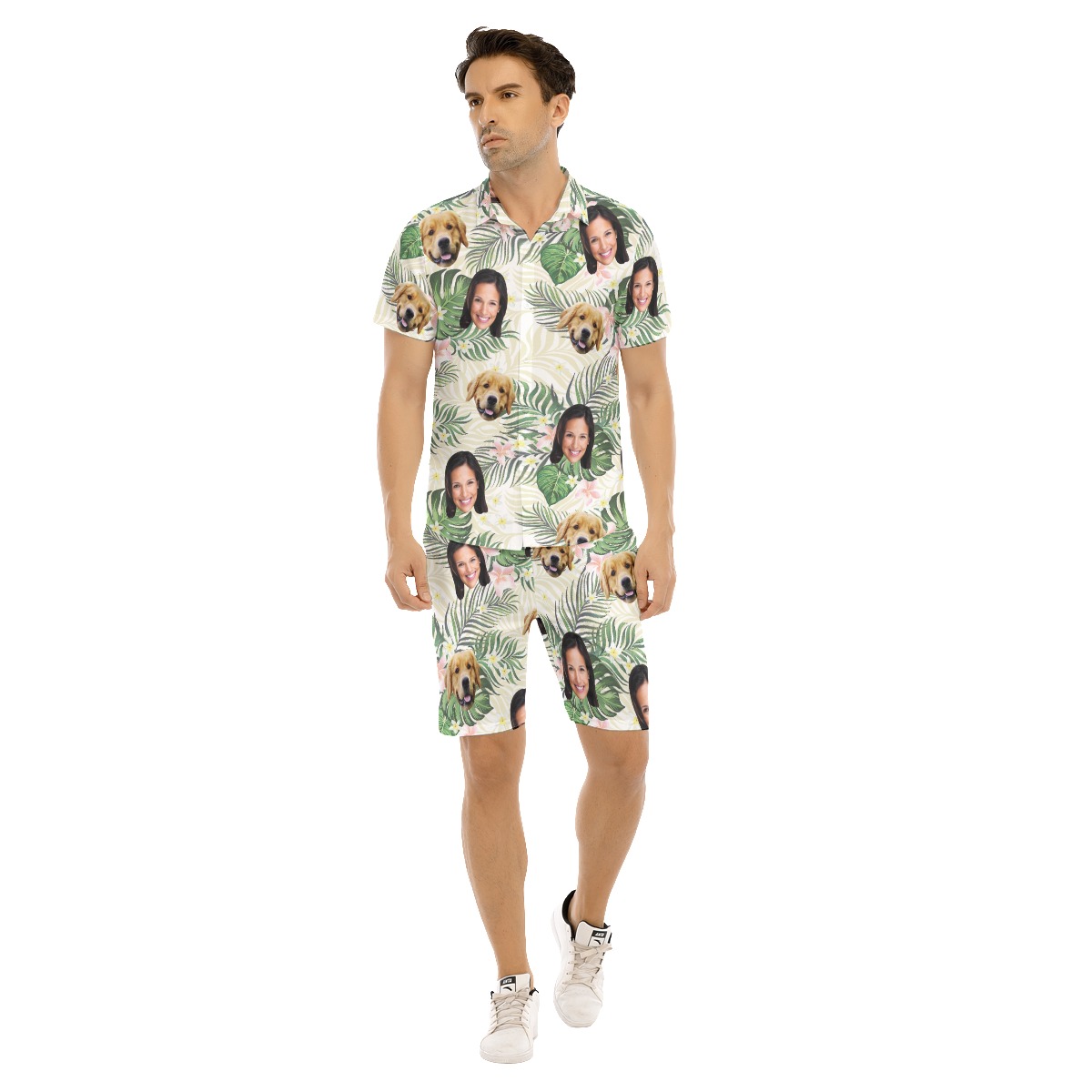 Men's Floral Custom 2 Face Hawaiian Shirt Set - variant image 1