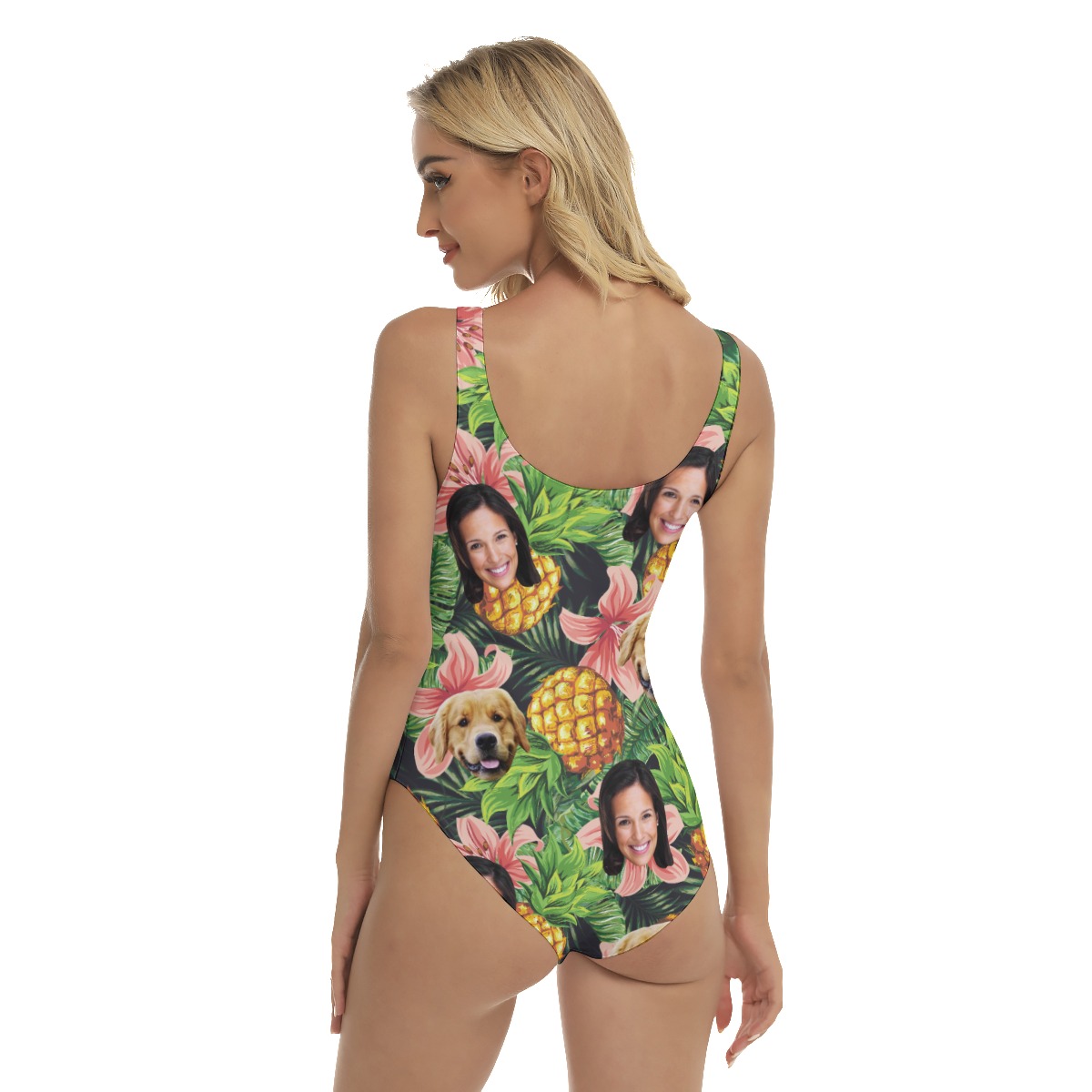 Women's Custom 2 Faces Tropical Hawaiian One Piece Swimsuit