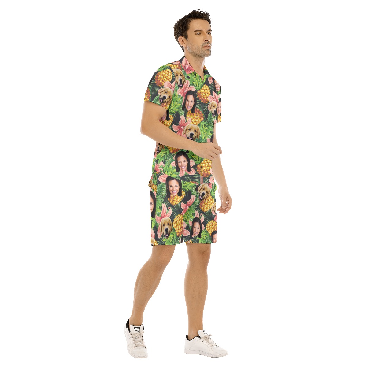 Tropical Custom 2 Face Hawaiian Shirt Set For Men