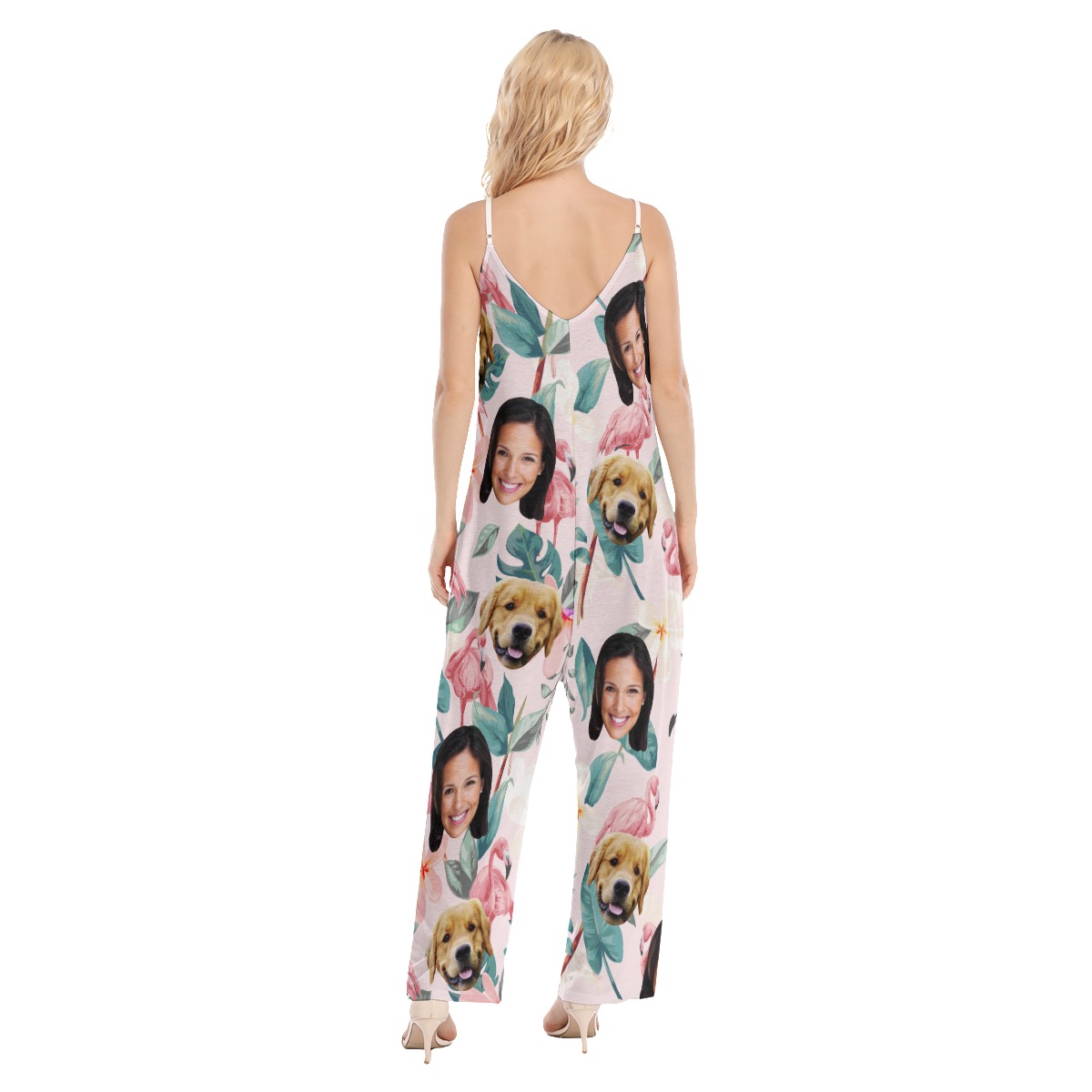 Floral Custom 2 Faces With Dog Hawaiian Jumpsuit For Women