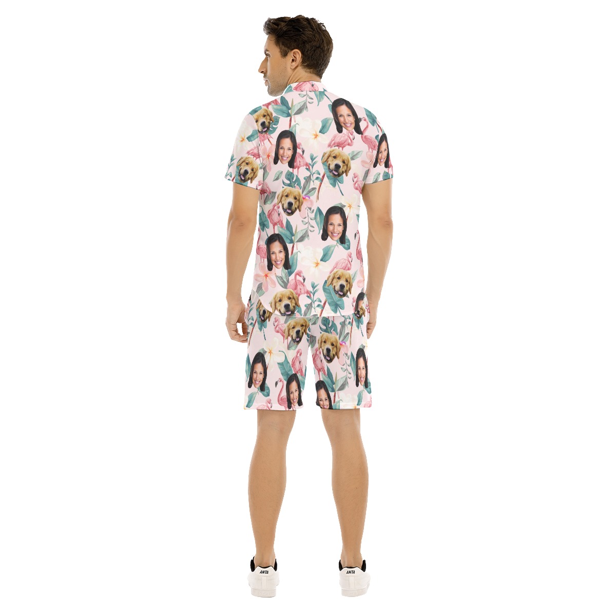 Floral Custom 2 Face Hawaiian Shirt Set For Men