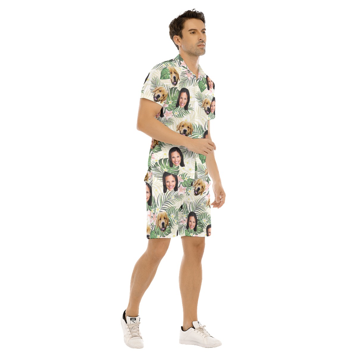 Men's Floral Custom 2 Face Hawaiian Shirt Set