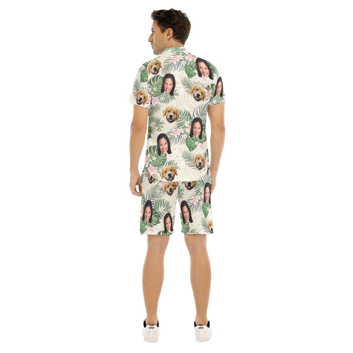 Men's Floral Custom 2 Face Hawaiian Shirt Set