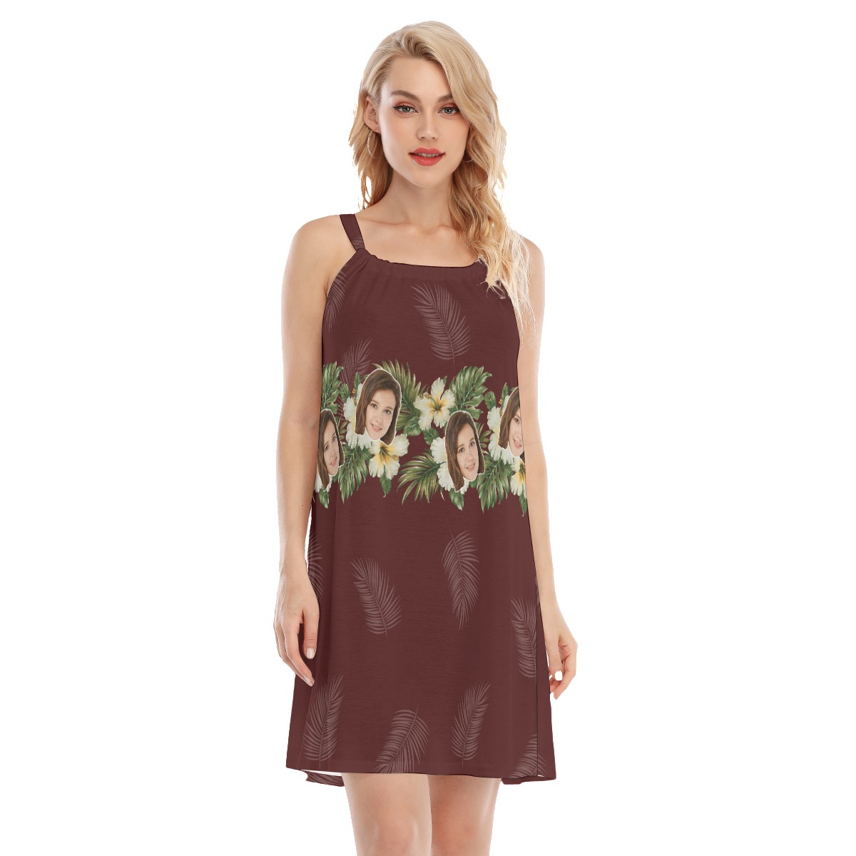 Vintage Custom Face Flower Cami Dress - variant image 1
