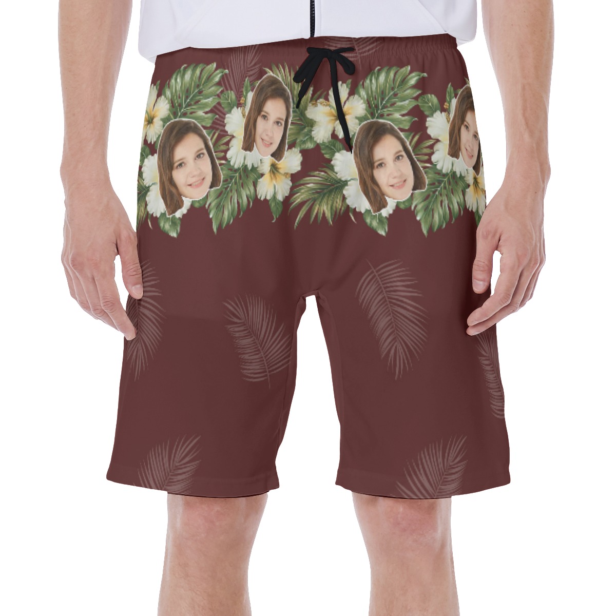 Cool Custom Face Flower Men's Hawaiian Shorts - variant image 1
