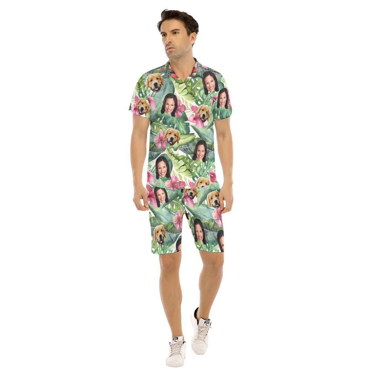 Men's Custom 2 Face Tropical Hawaiian Shirt Set - variant image 1