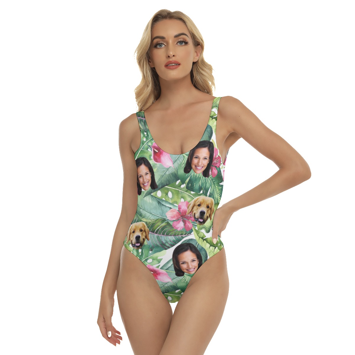 Tropical Custom 2 Faces Hawaiian One Piece Swimsuit For Women - variant image 1