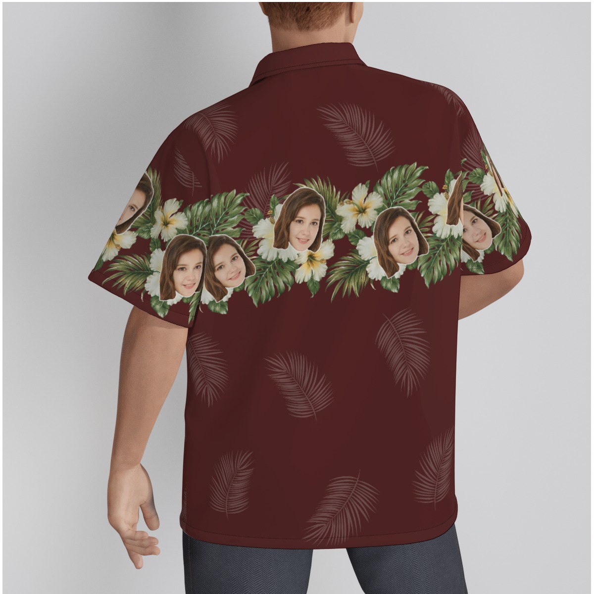 Vintage Custom Face Hibiscus Hawaiian Shirt