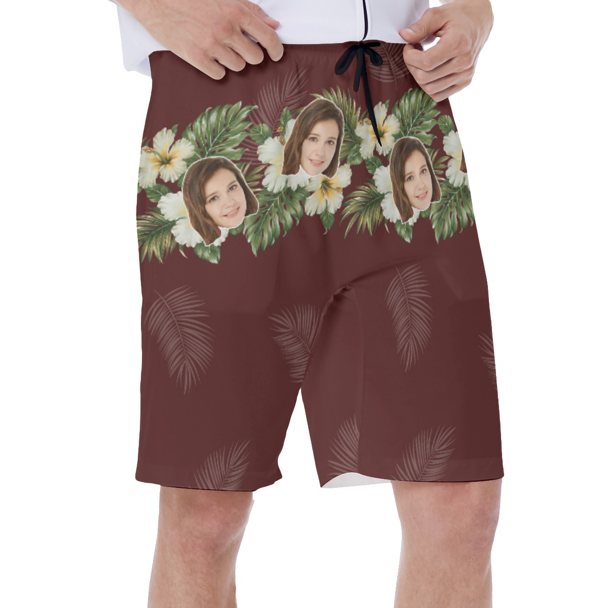Cool Custom Face Flower Men's Hawaiian Shorts