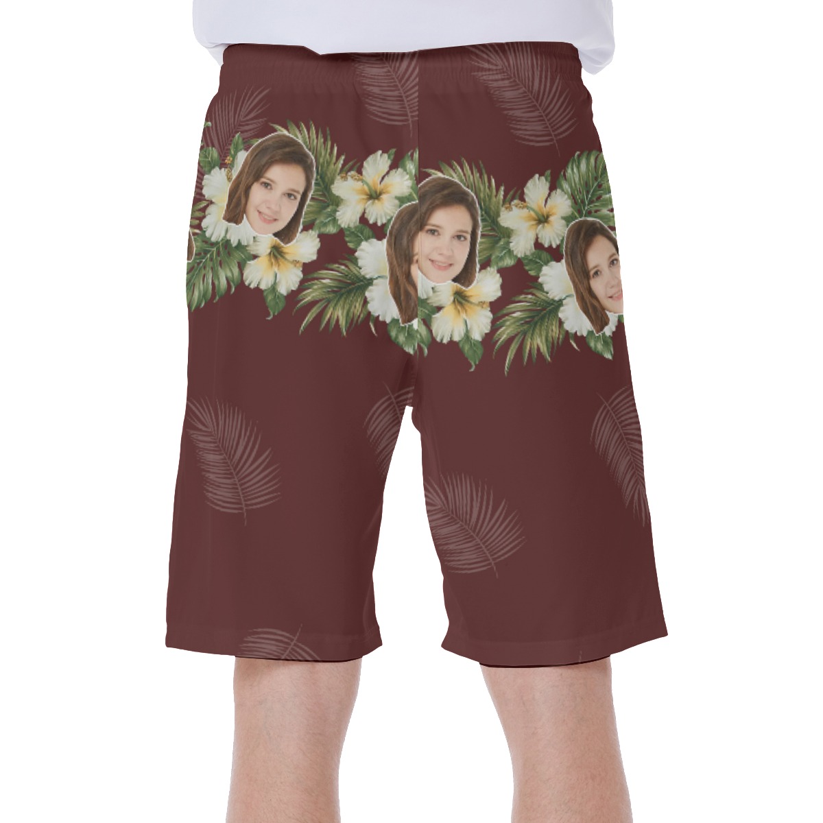 Cool Custom Face Flower Men's Hawaiian Shorts