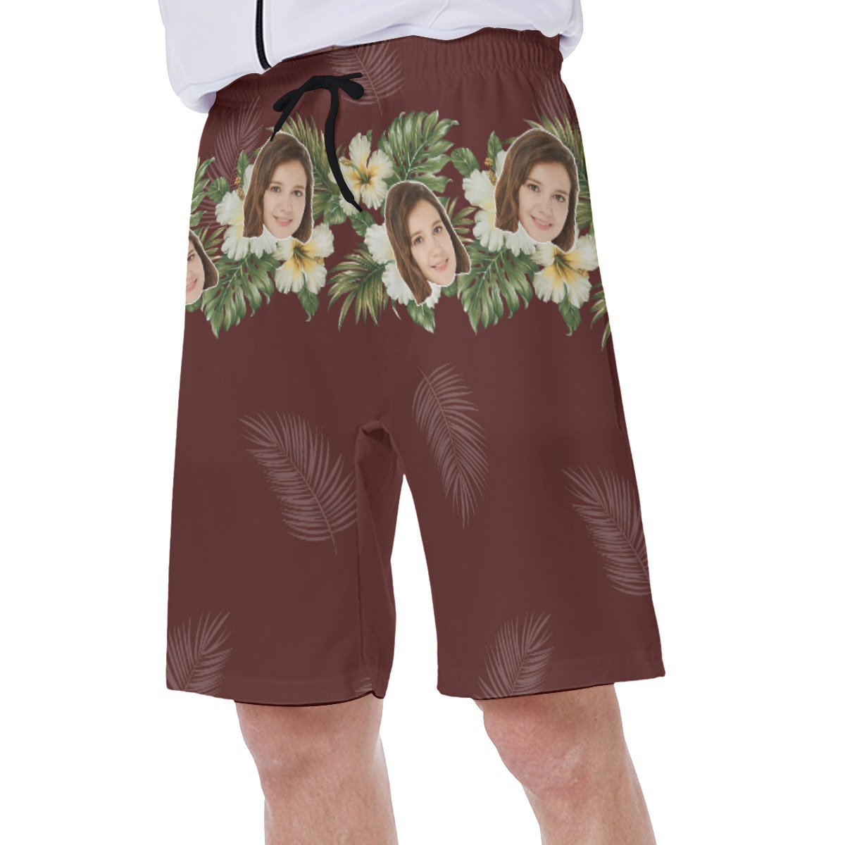 Cool Custom Face Flower Men's Hawaiian Shorts