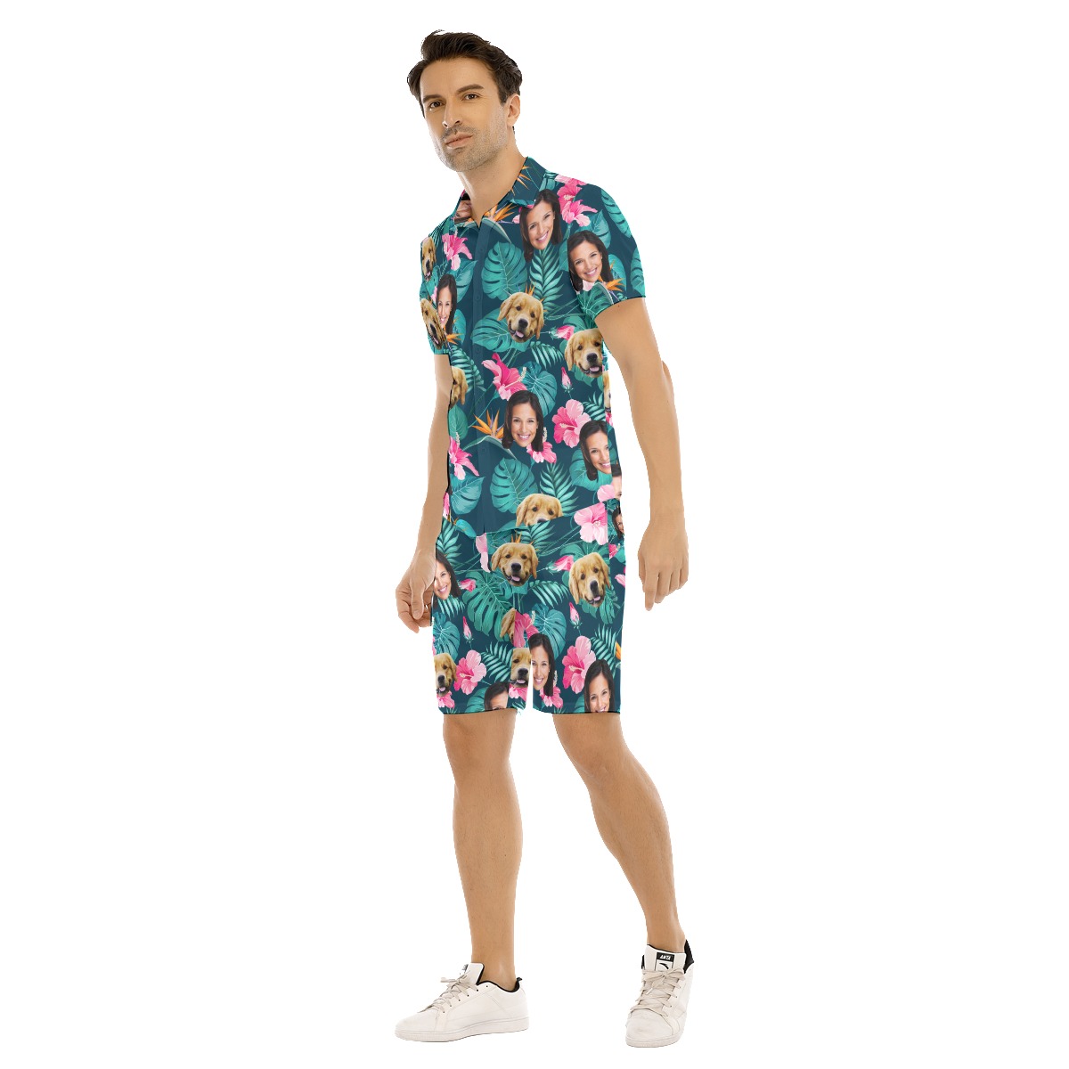 Men's Custom 2 Face Floral Hawaiian Shirt Set