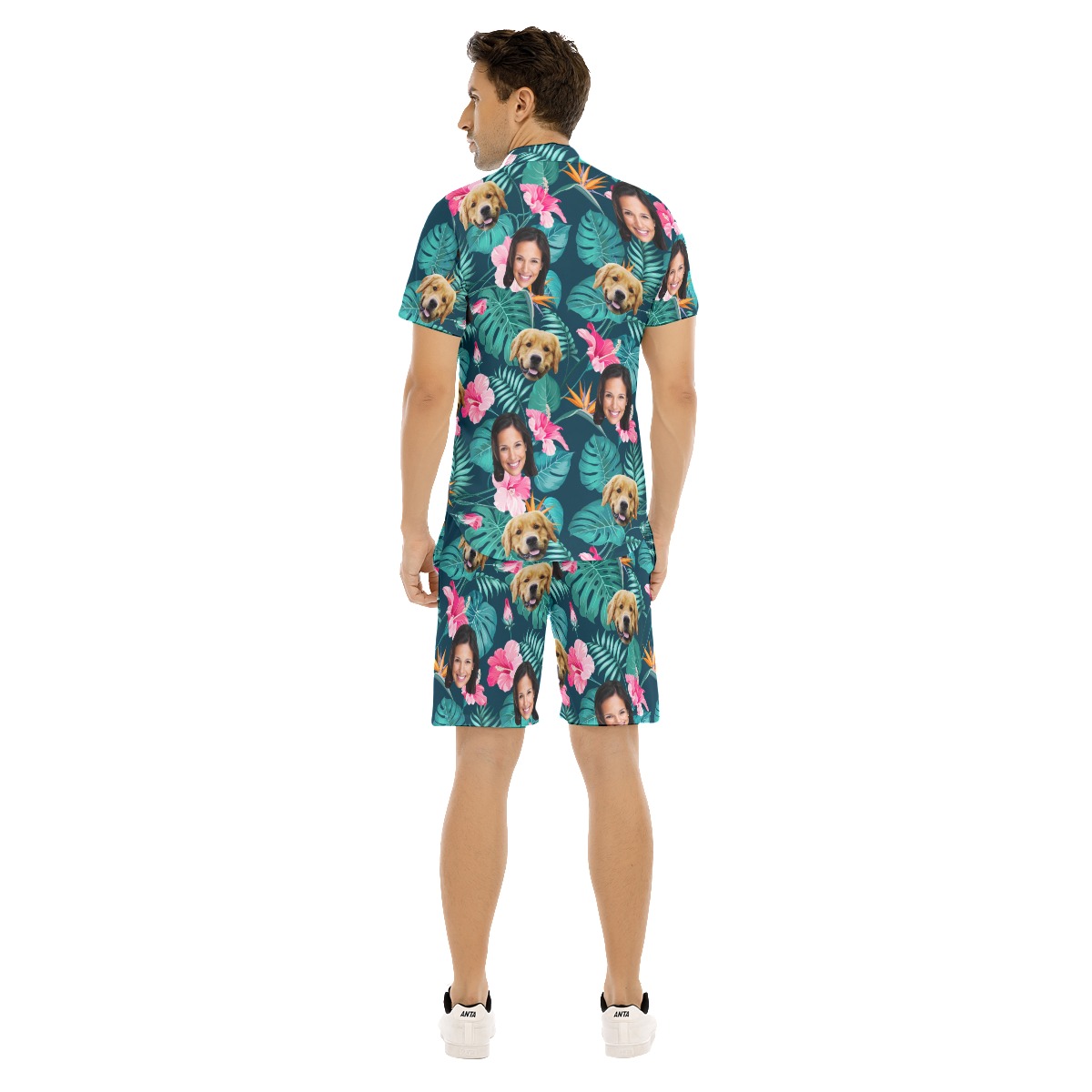 Men's Custom 2 Face Floral Hawaiian Shirt Set