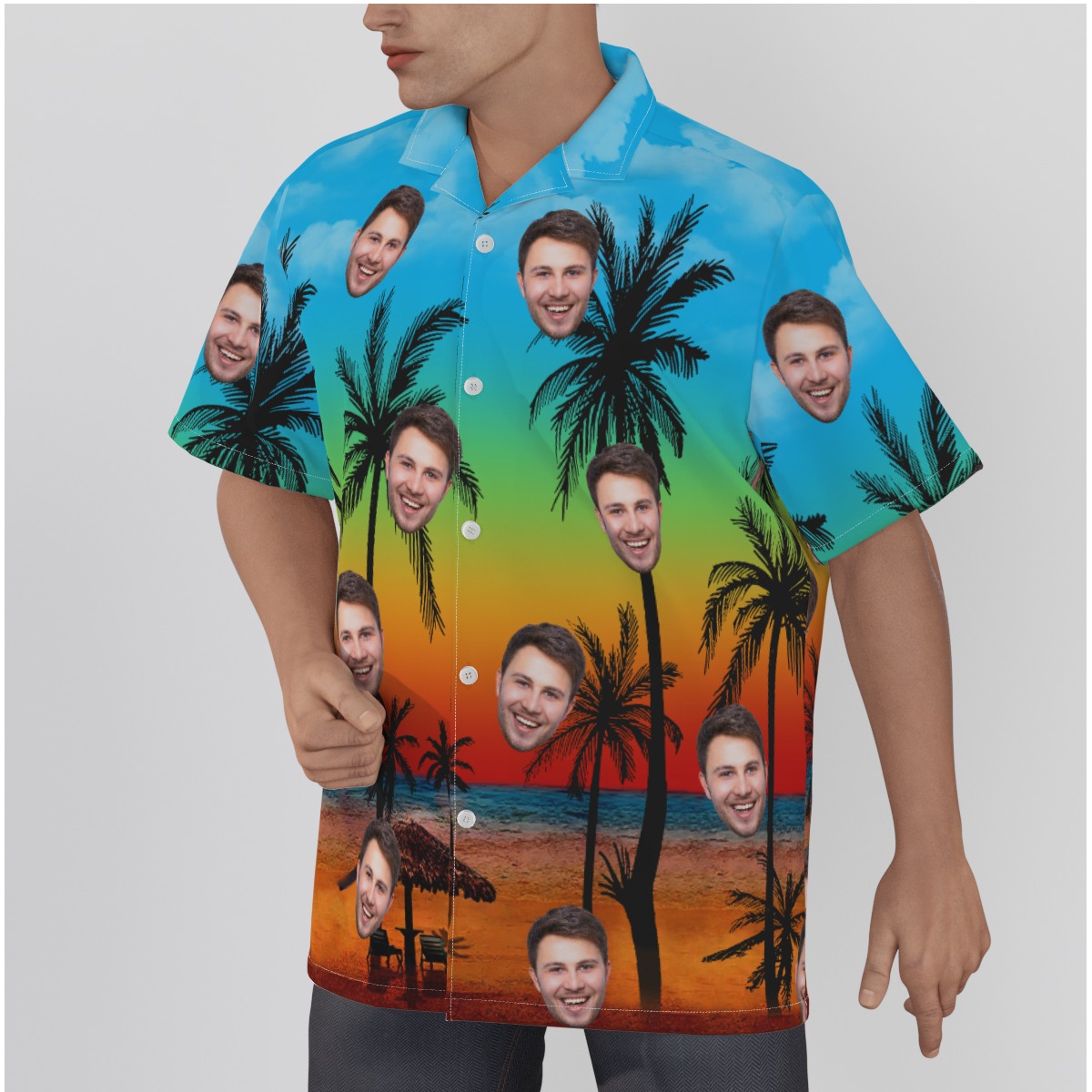 Pacific Legend Sunset Hawaiian Shirt With Custom Face