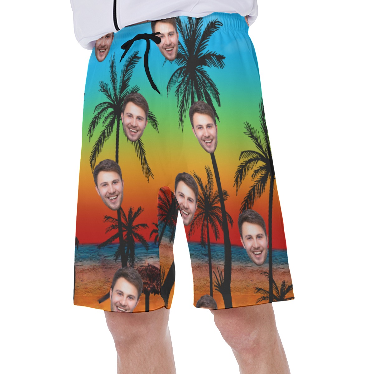 Sunset Beach Custom Face Hawaiian Shorts For Men
