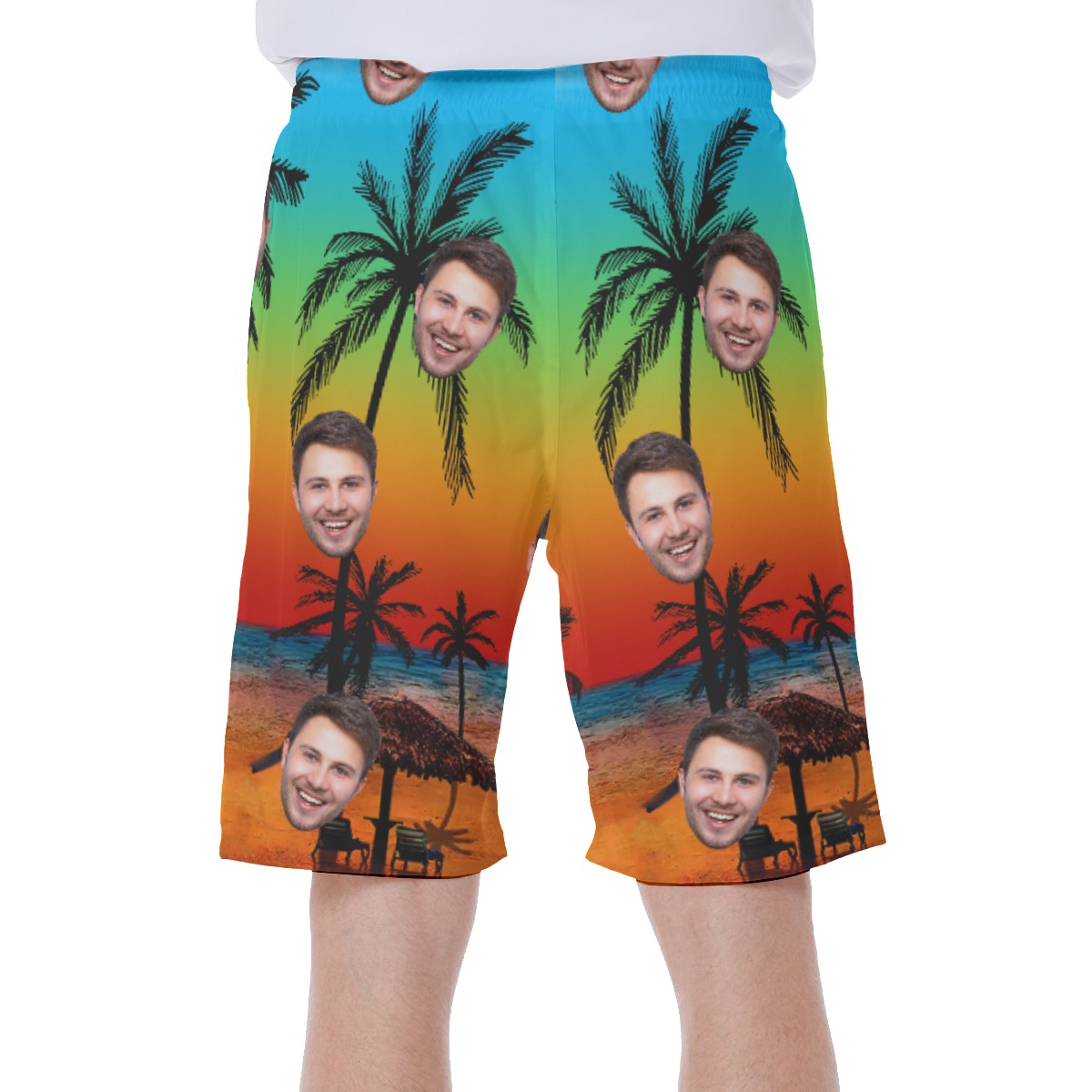 Sunset Beach Custom Face Hawaiian Shorts For Men