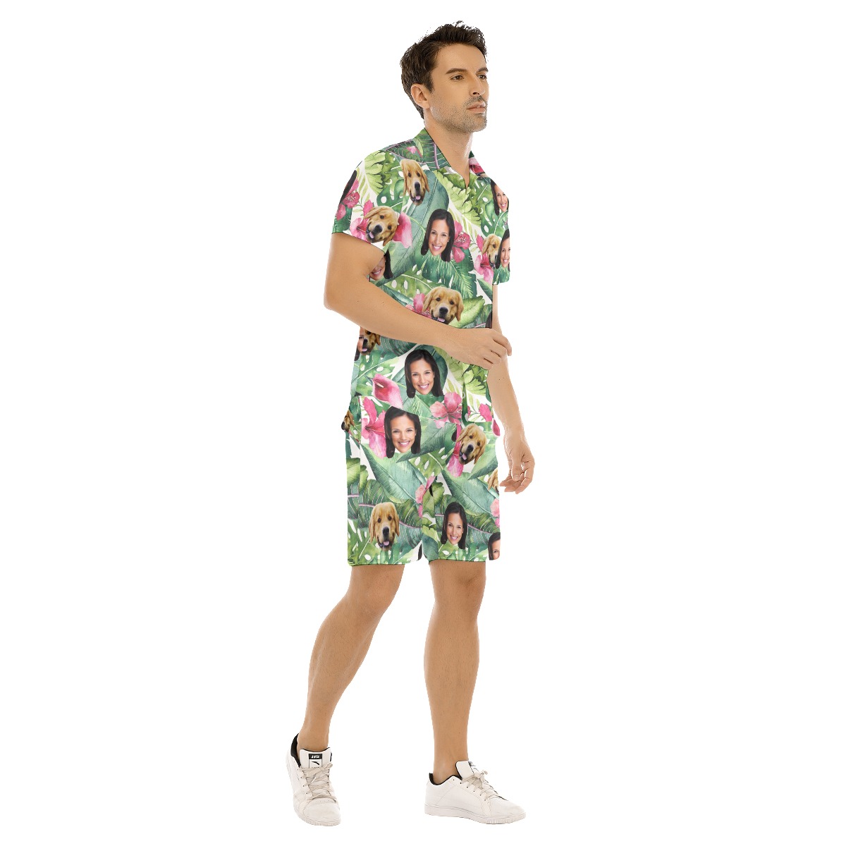 Men's Custom 2 Face Tropical Hawaiian Shirt Set
