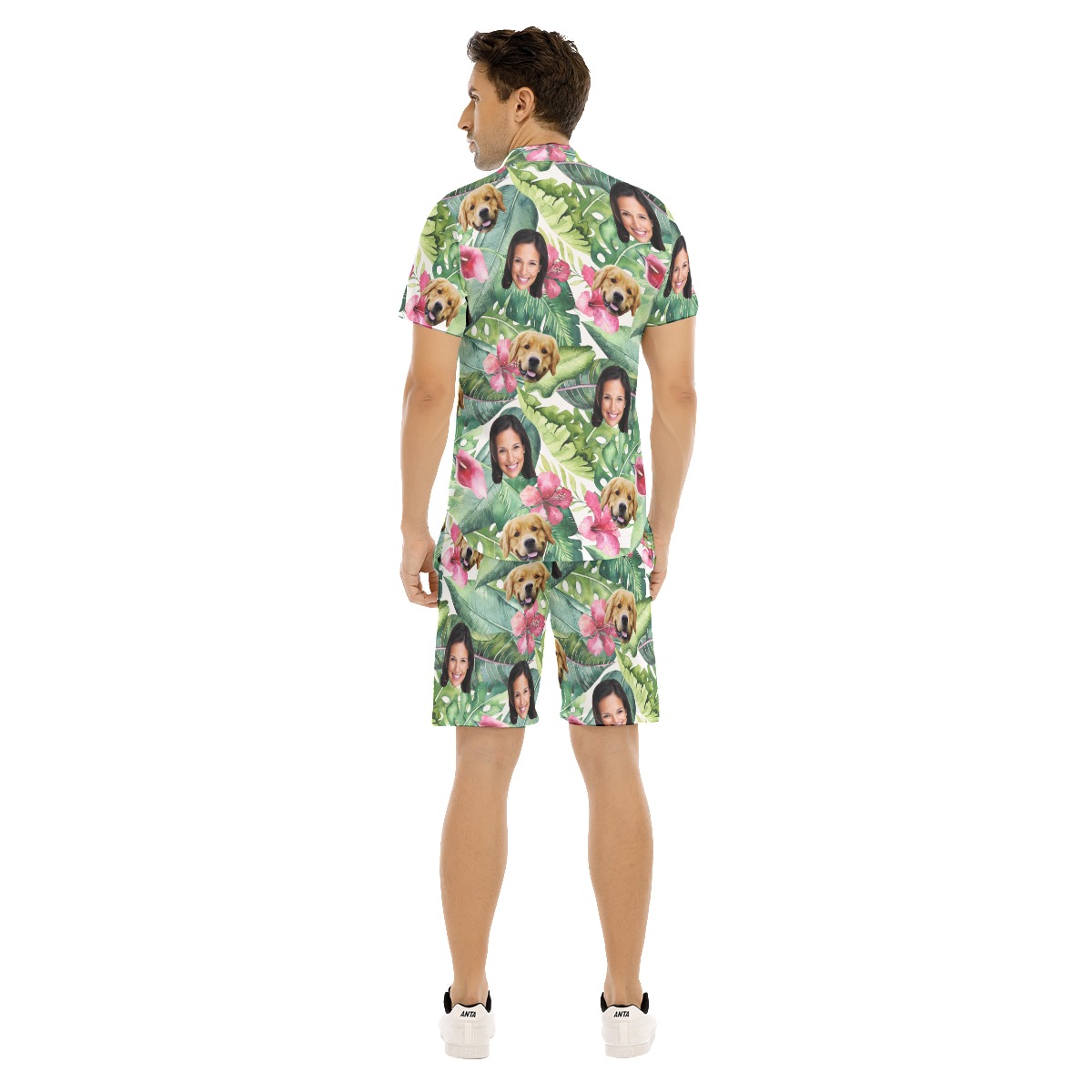 Men's Custom 2 Face Tropical Hawaiian Shirt Set