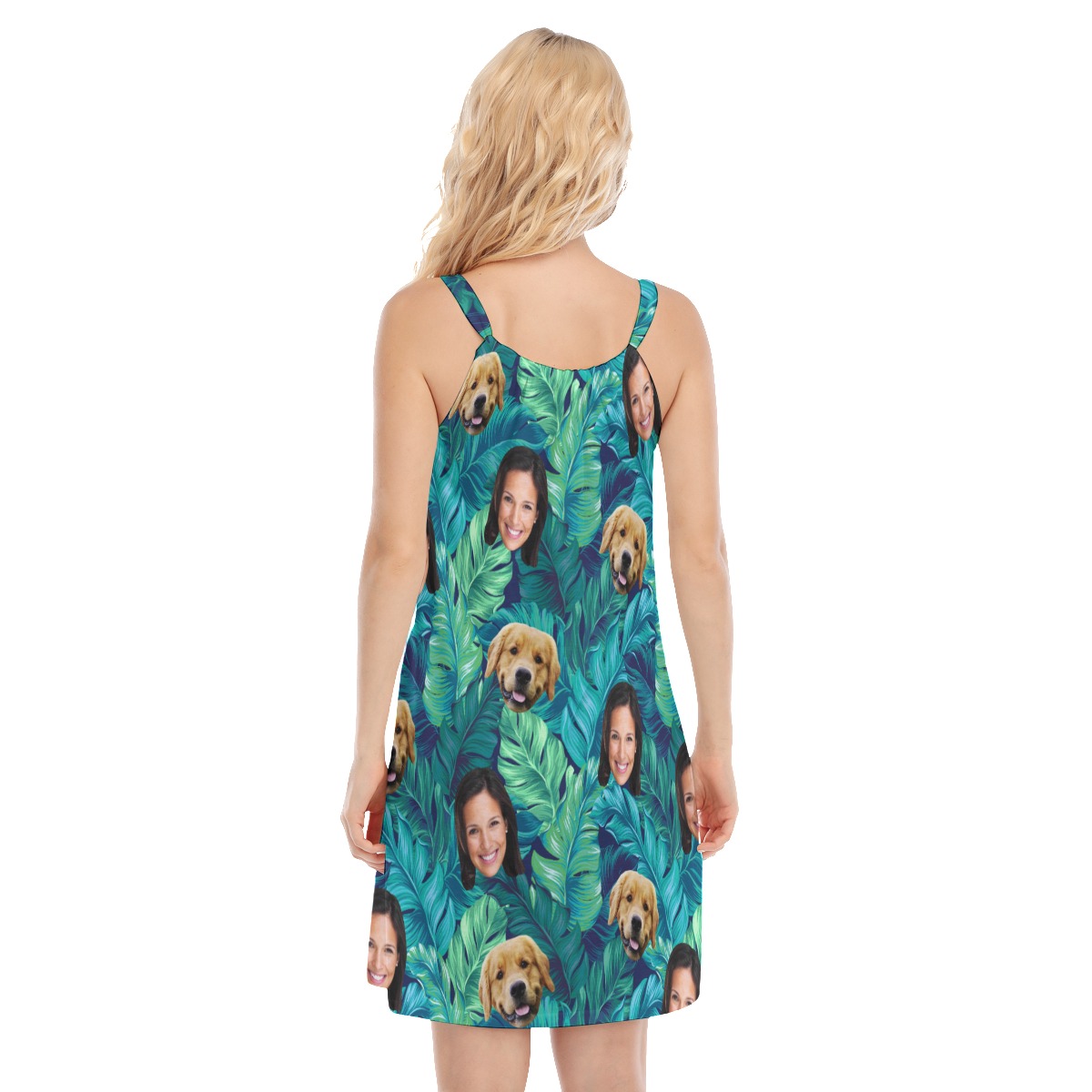 Women's Tropical Custom Face With Your Dog Hawaiian Dress
