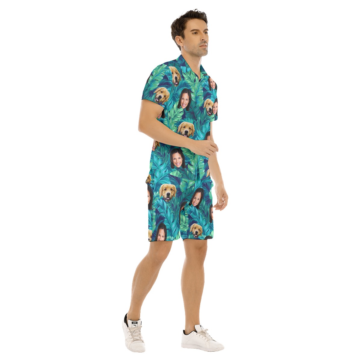 Men's Tropical Custom 2 Face Hawaiian Shirt Set