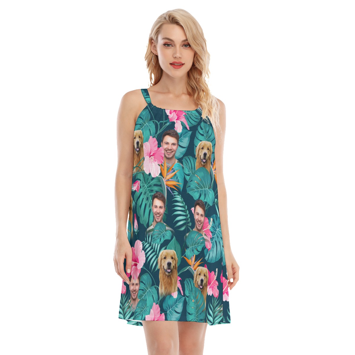 Women's Custom Floral Hawaiian Dress - variant image 1