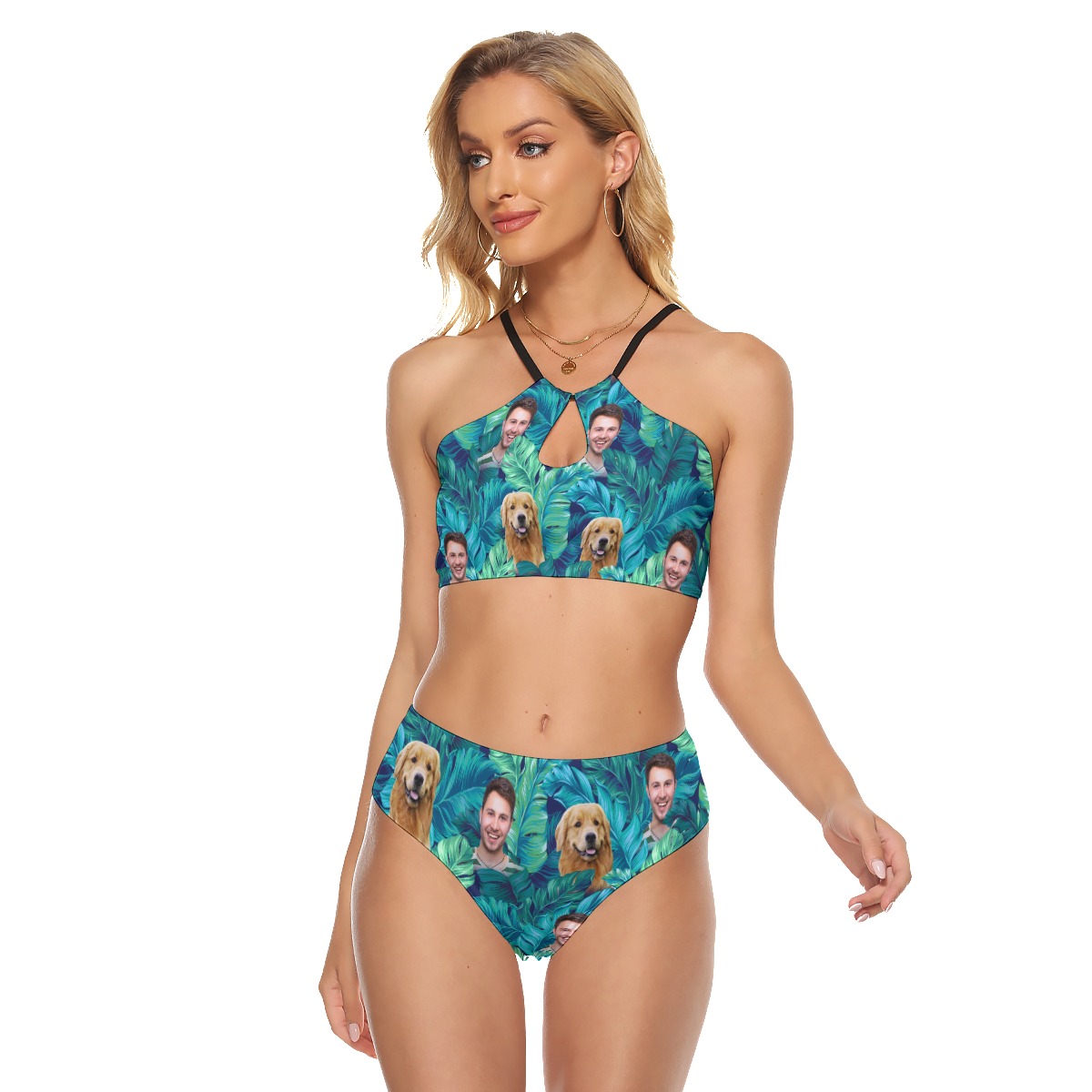 Custom Face Tropical Hawaiian Two-piece Swimsuit For Women - variant image 1