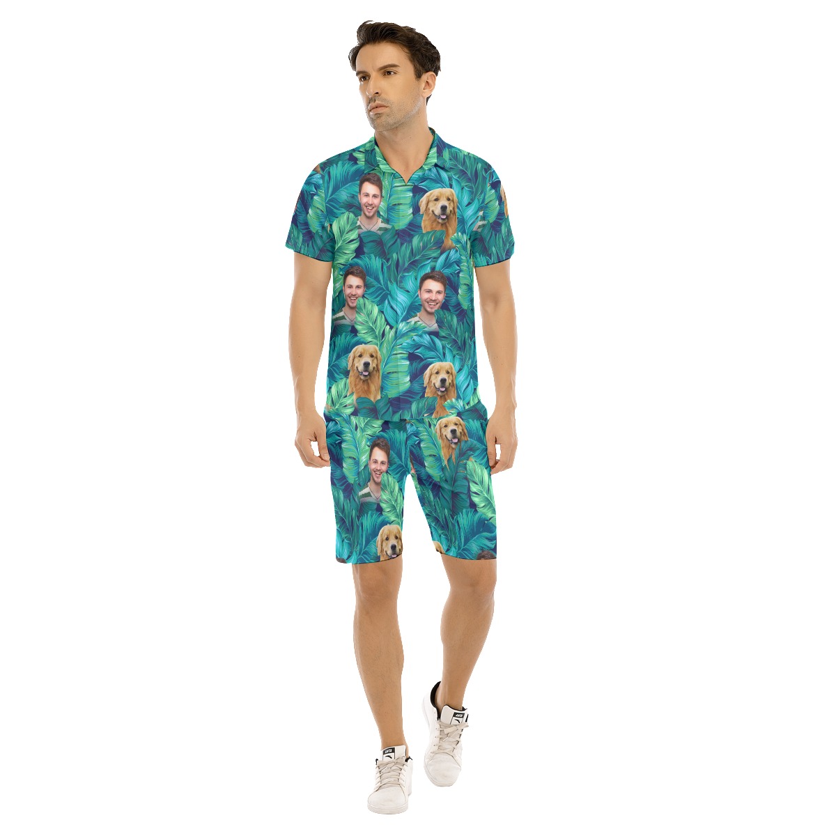 Men's Tropical Custom Face Hawaiian Shirt Set - variant image 1