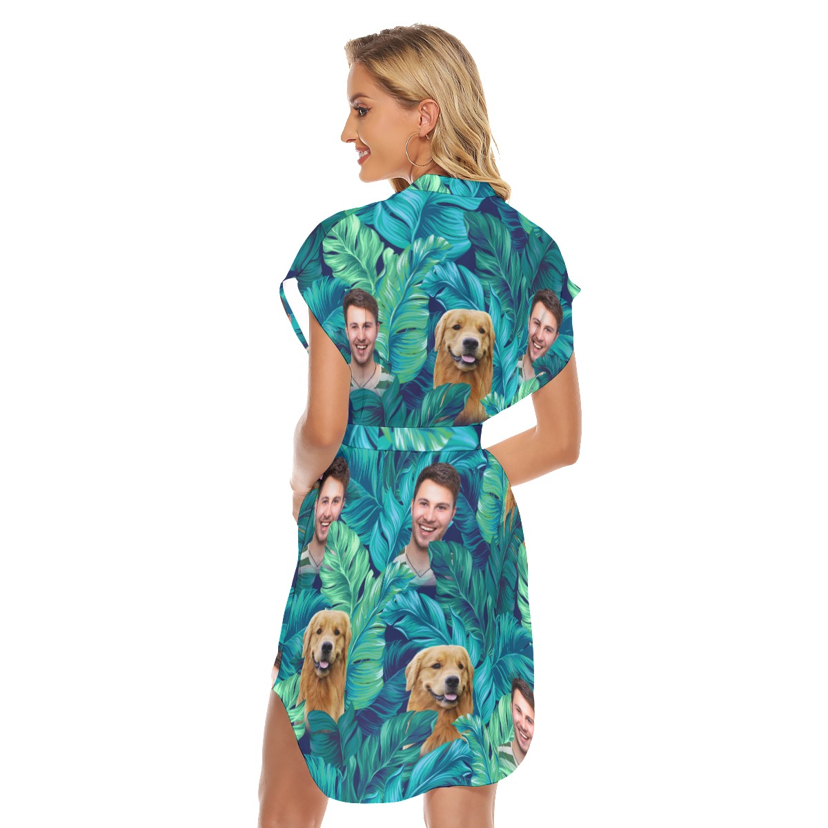 Women's Tropical Customize Hawaiian Dress With Belt