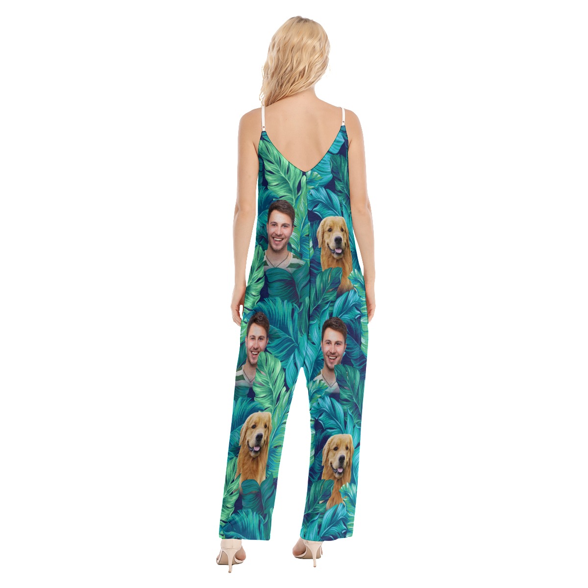 Custom Face Tropical Women's Hawaiian Jumpsuit