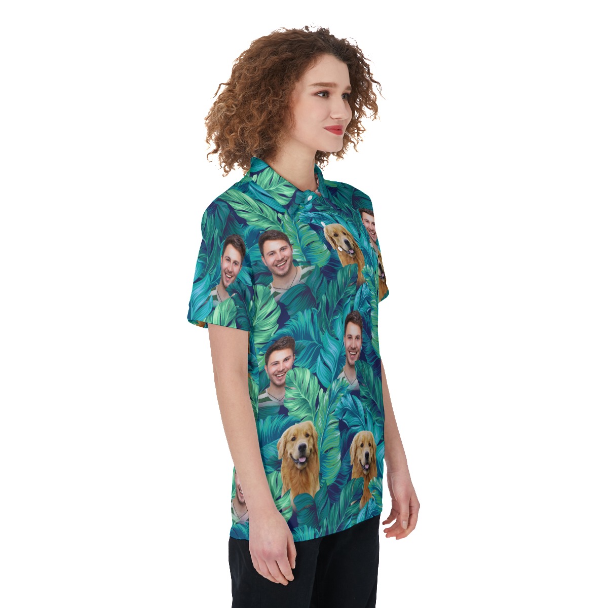 Women's Custom Face Tropical Hawaiian Polo Shirt