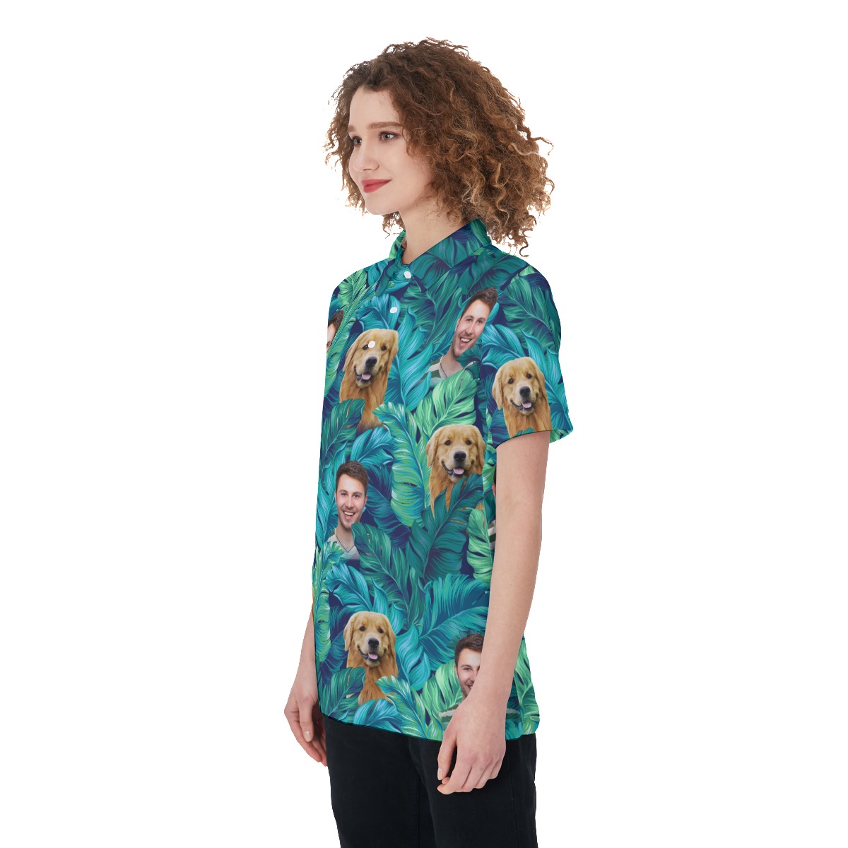 Women's Custom Face Tropical Hawaiian Polo Shirt