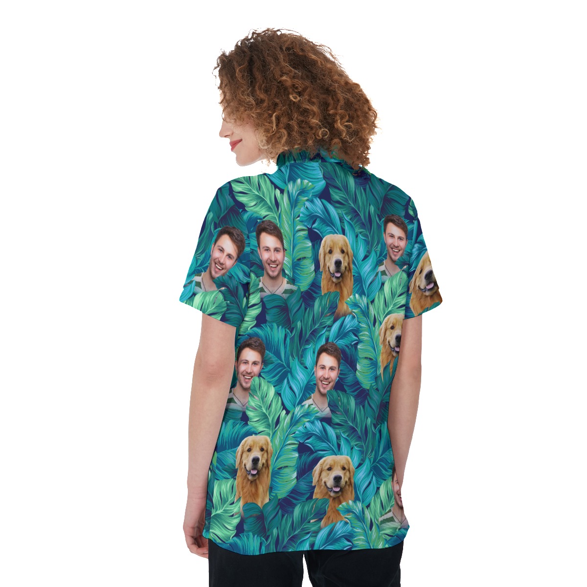 Women's Custom Face Tropical Hawaiian Polo Shirt