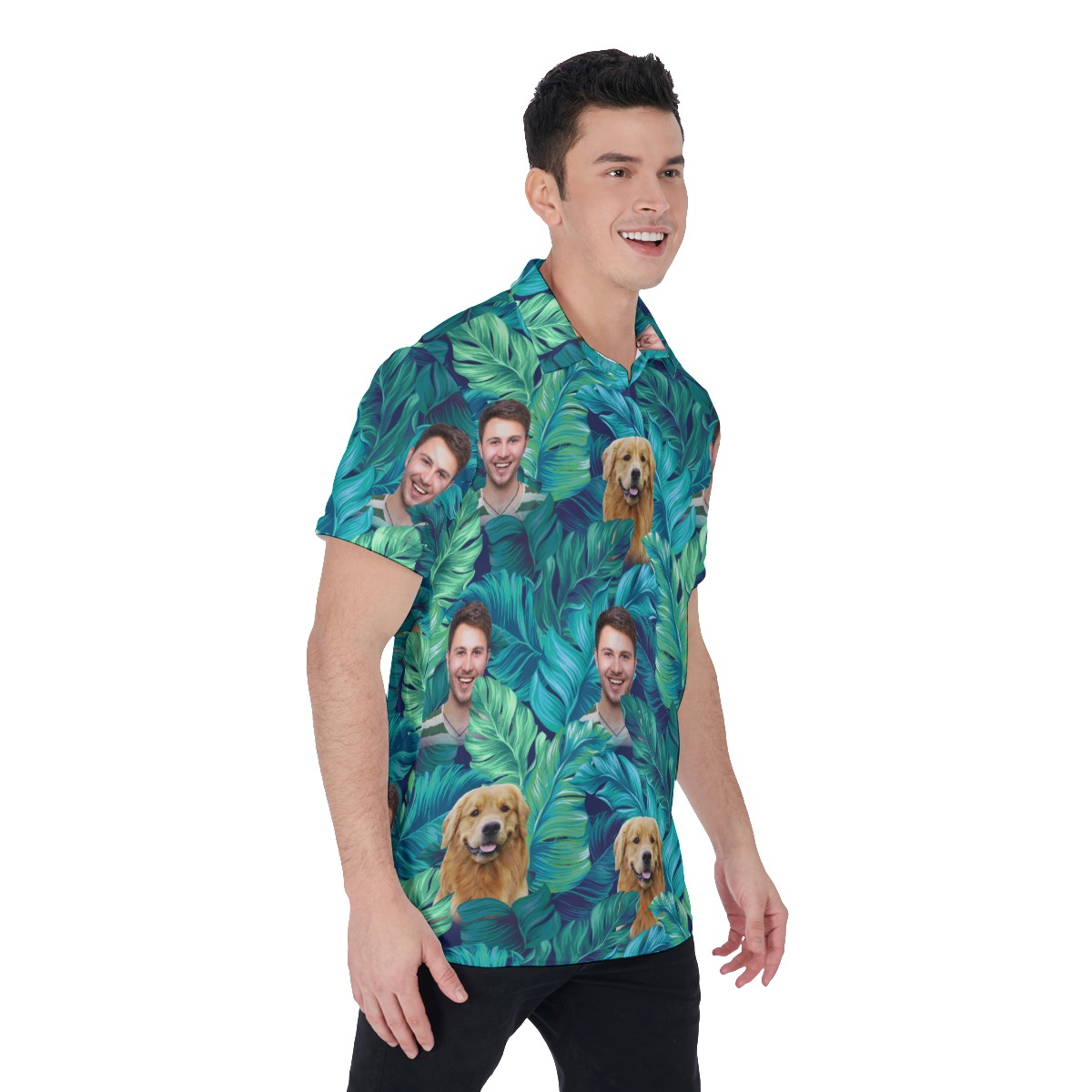 Tropical Custom Face Polo Hawaiian Shirt For Men