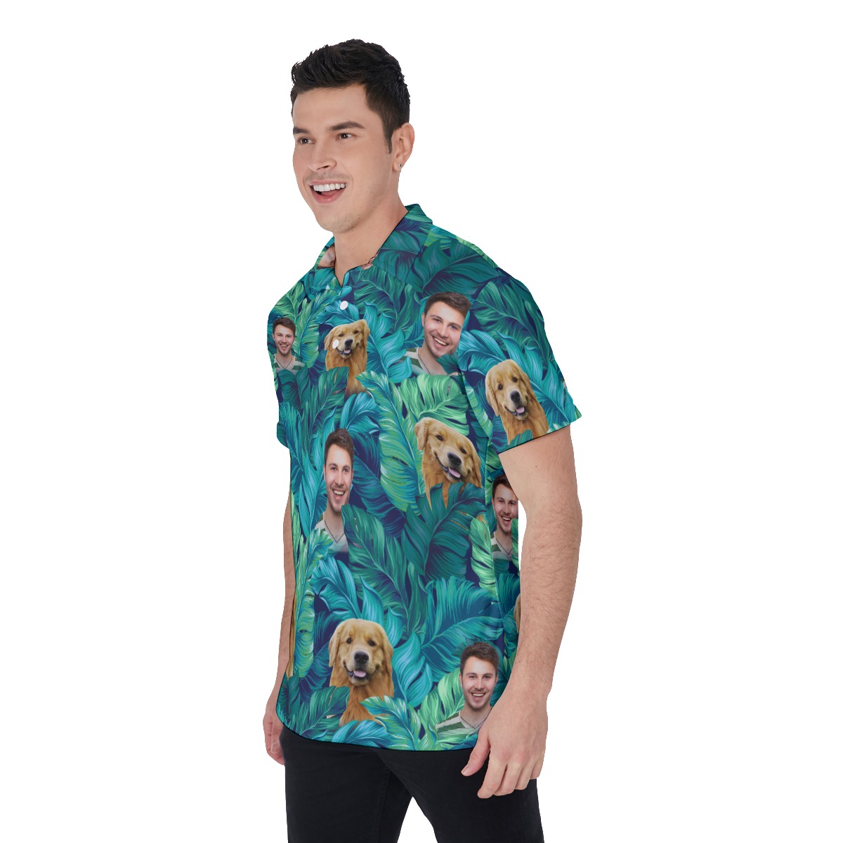 Tropical Custom Face Polo Hawaiian Shirt For Men