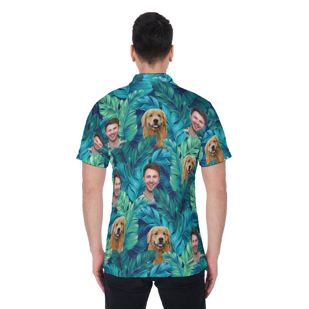 Tropical Custom Face Polo Hawaiian Shirt For Men