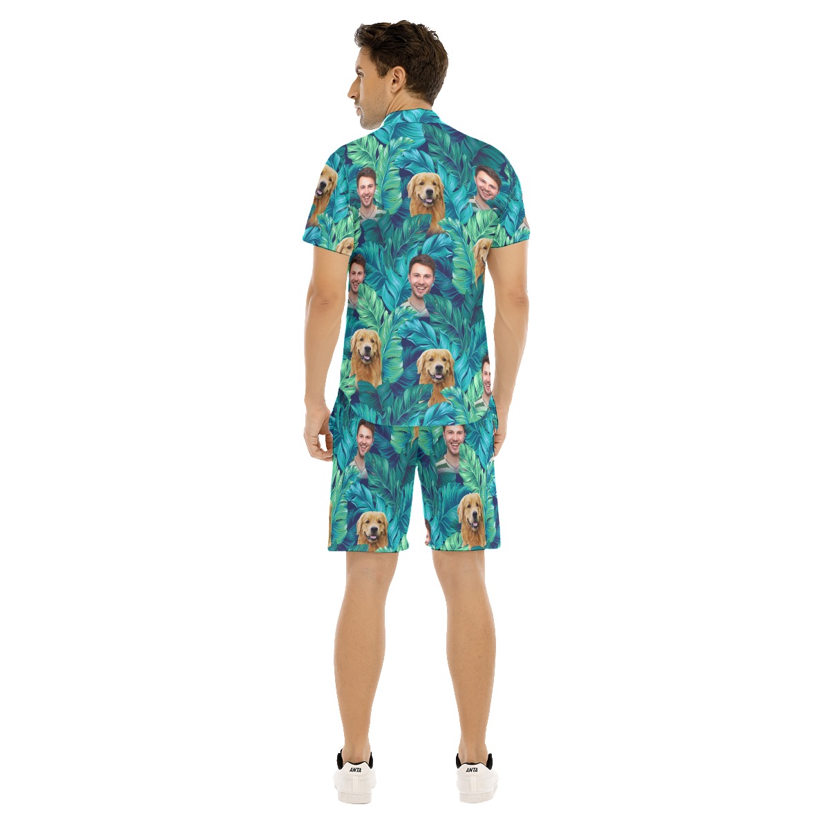 Men's Tropical Custom Face Hawaiian Shirt Set