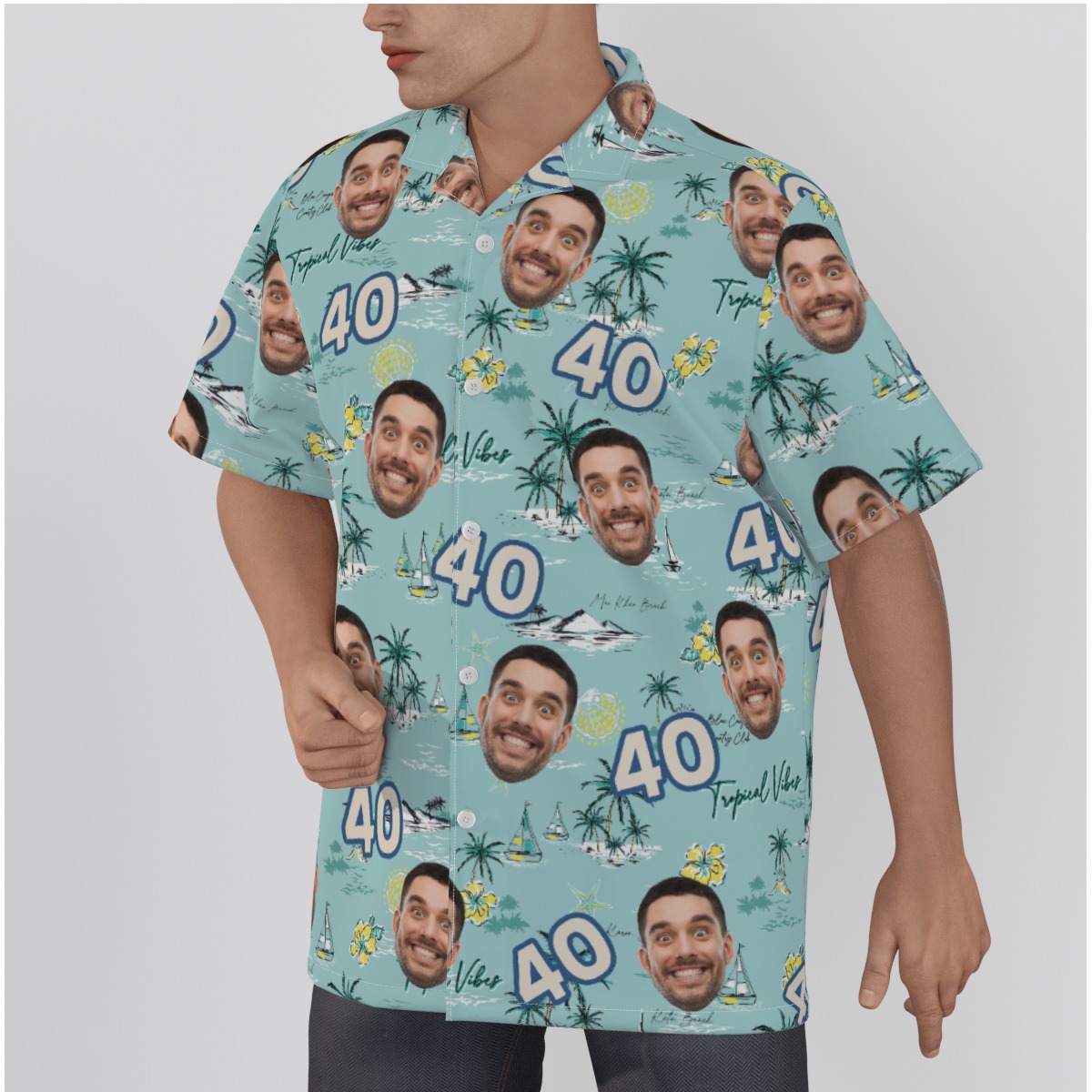 Happy Birthday Custom Face Tropical Hawaiian Shirt