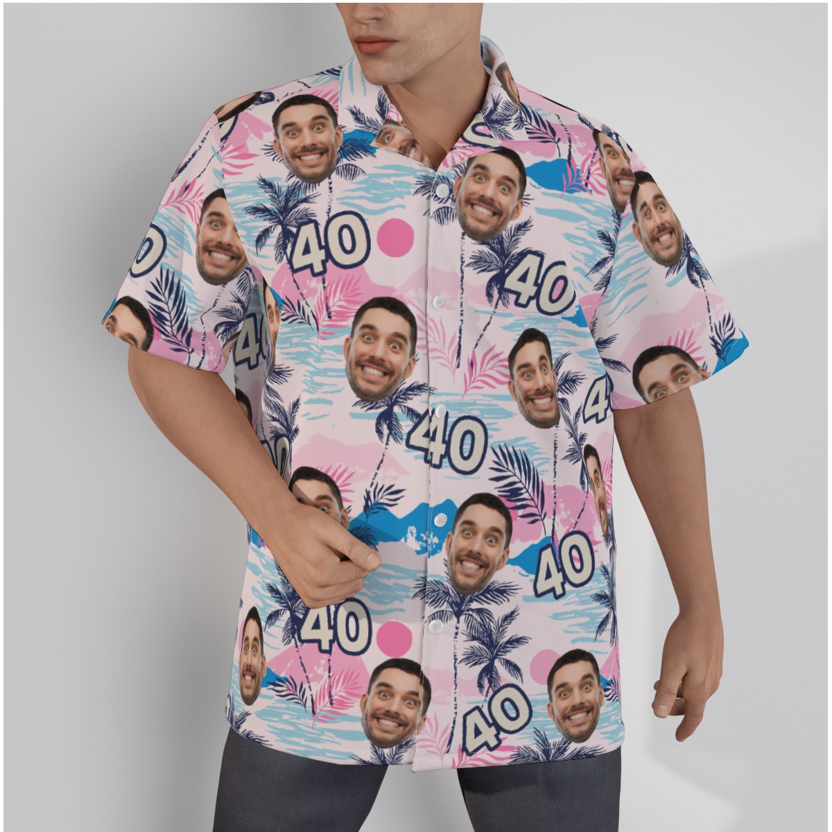 Funny Custom Face Birthday Tropical Hawaiian Shirt - variant image 1