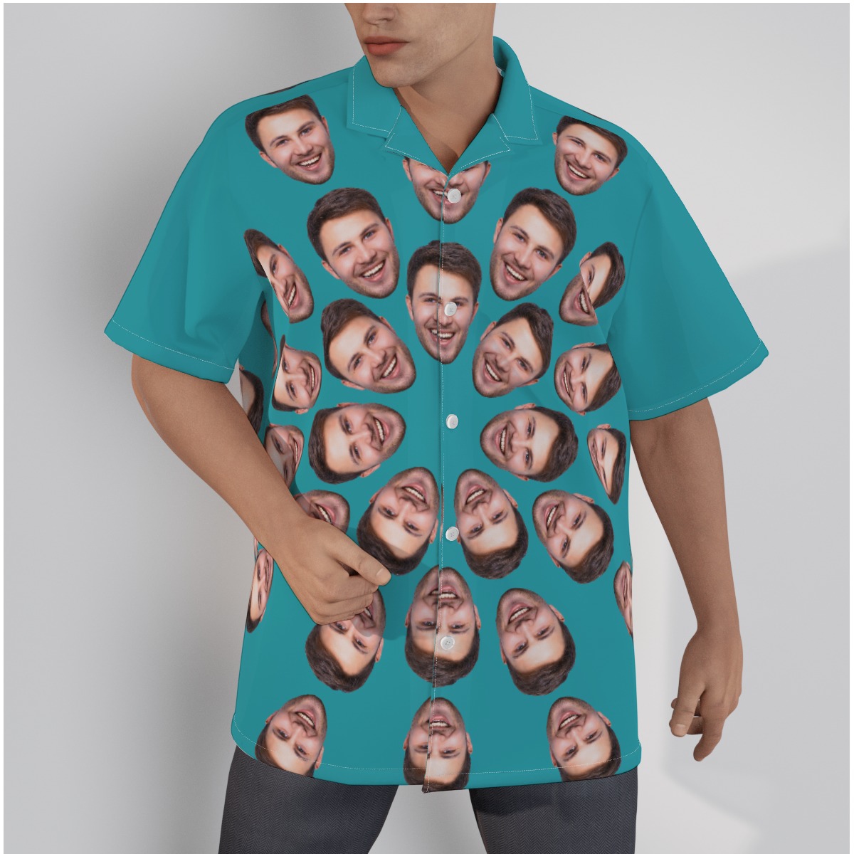 Funny Custom Multiple Faces Men's Hawaiian Shirt - variant image 1