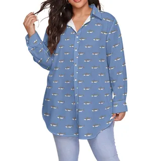 Women's Mommy Shark Oversized Hawaiian Shirt
