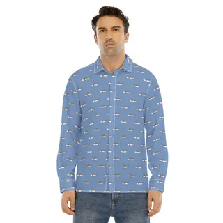 Men's Daddy Shark Long Sleeve Hawaiian Shirt