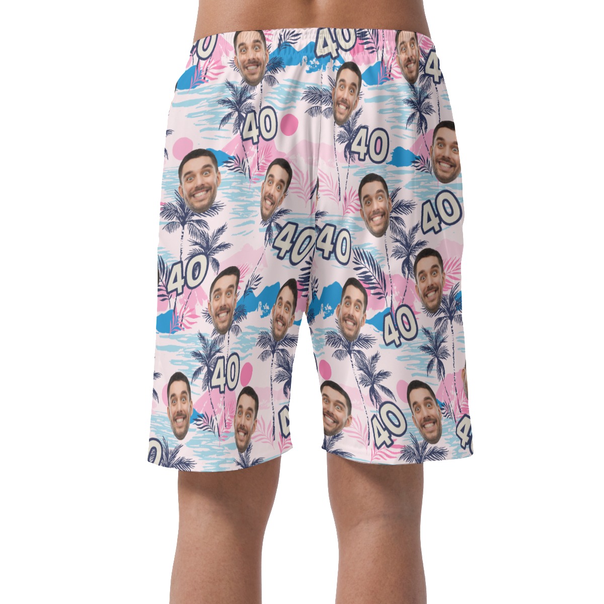 Tropical Custom Face And Age Birthday Hawaiian Summer Shorts For Men