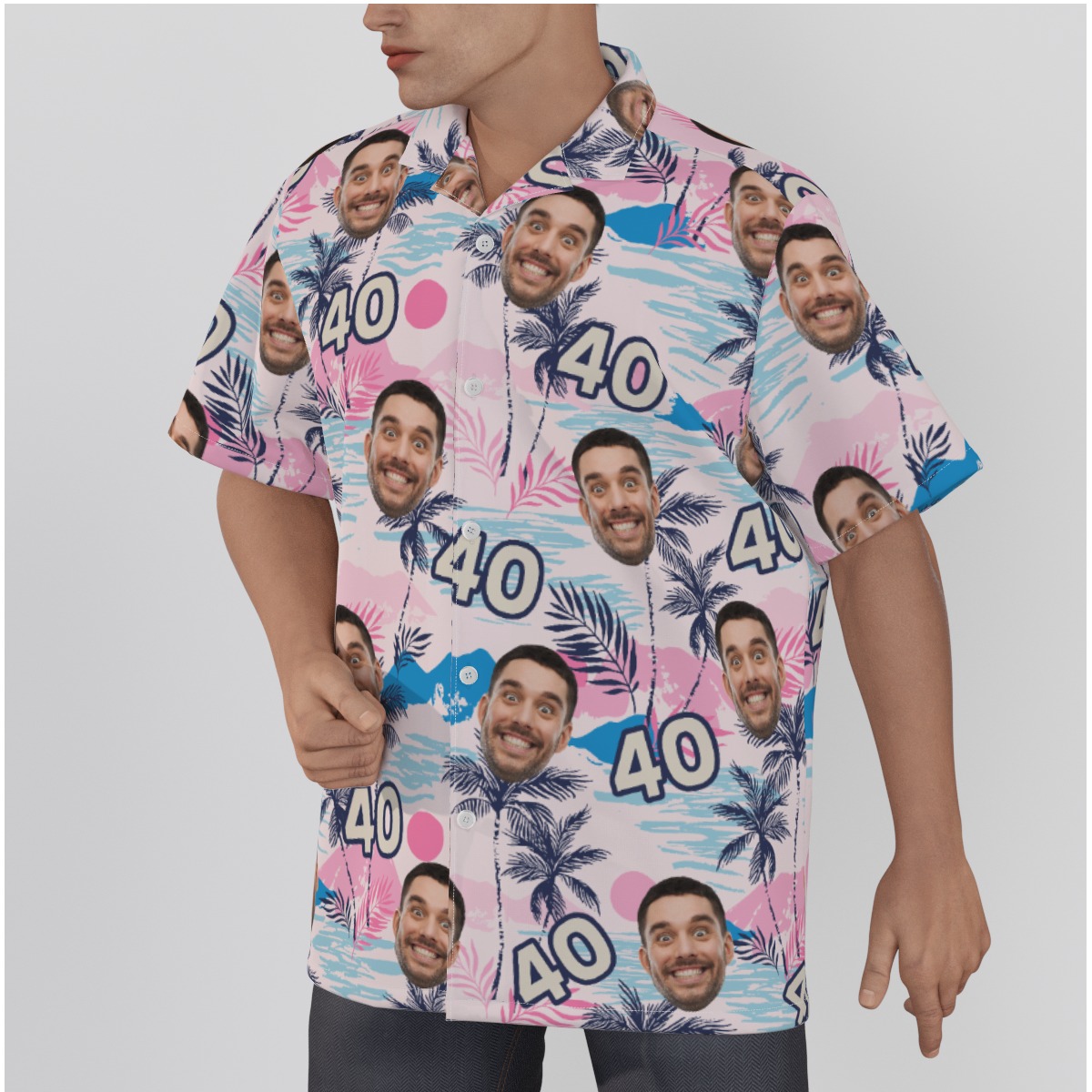 Funny Custom Face Birthday Tropical Hawaiian Shirt